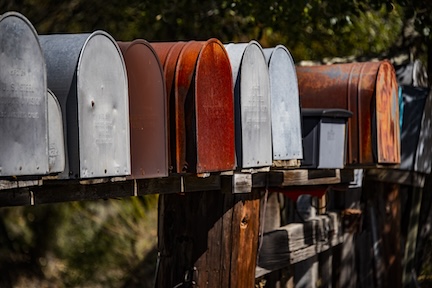 Row of mailboxes